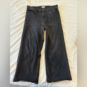 FRAME wide leg black jeans size 33
